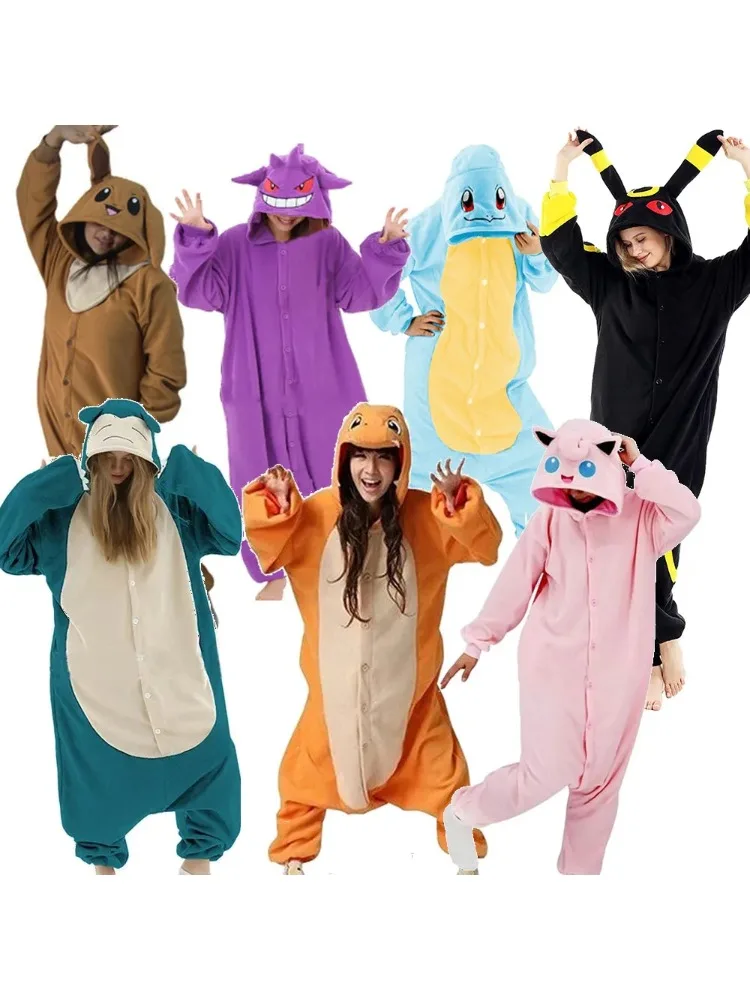 Kostiumy Cosplay Pokemon Kigurumi Onesie Snorlax Jigglypuff Umbreon Gengar Halloween Dorosły Anime Bulbasaur Piżamy — 2