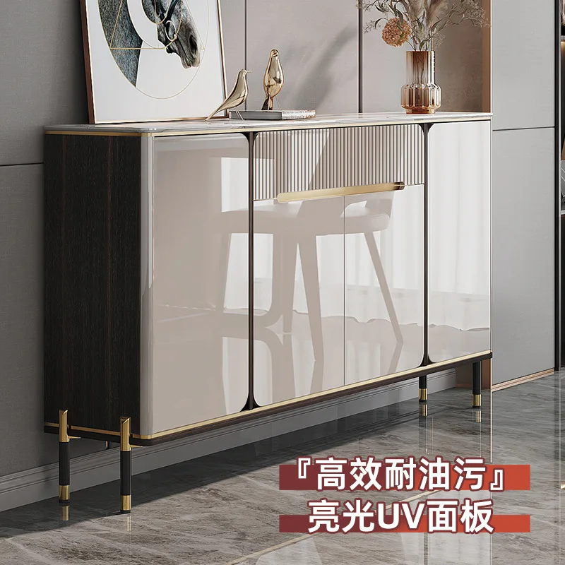 Thin rock slab dining side cabinet modern simple narrow kitchen storage cabinet Italian living room light luxury