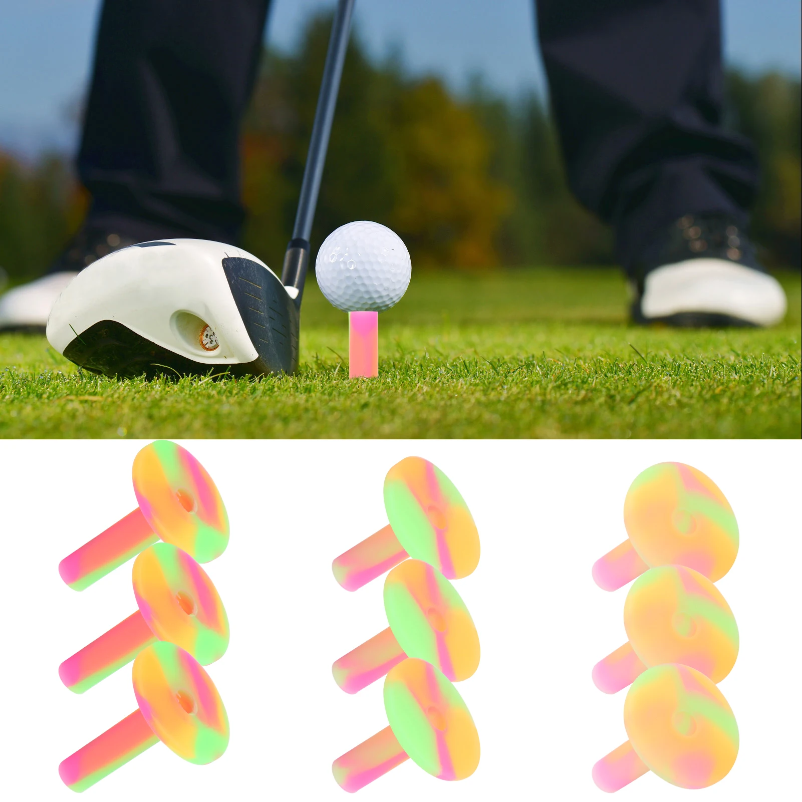 

Rubber Golf Tees Holder Indoor Outdoor Sports Practice Aids Accessories Golf Practice Tool for Golfer
