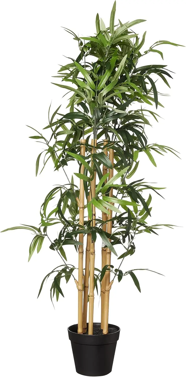 

Artificial Fake Bamboo Plant with Plastic Planter Pot, 39.4", Green