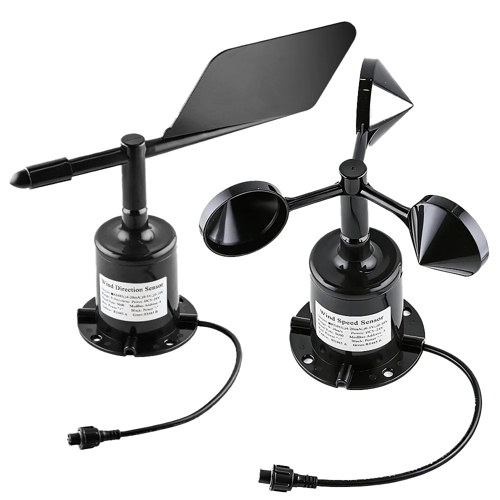30m/s Polycarbon Wind Speed Direction Sensor Weather Station Outdoor 3 Cup Anemometer Sensor Output RS485 0-10V 0-5V 4-20MA