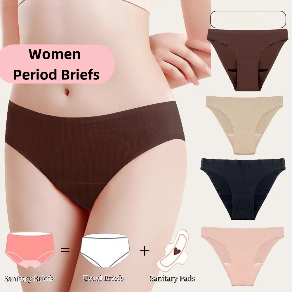 Washable Cotton Women Period Sanitary Briefs eco-friendly Seamless Menstrual Period Panties Swim Lea