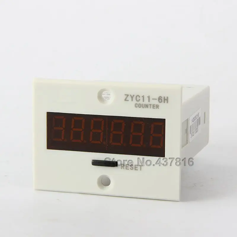 6-digit LED Digital Display Counter Wide Counting Range 10 Years Power-off Memory ZYC11-6H