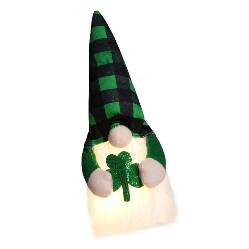 Ornamen Musim Festival Lampu LED Mainan GNOME Patung Tampilan Meja Dekorasi Buatan Tangan Aksesori Desktop Kurcaci 45BE