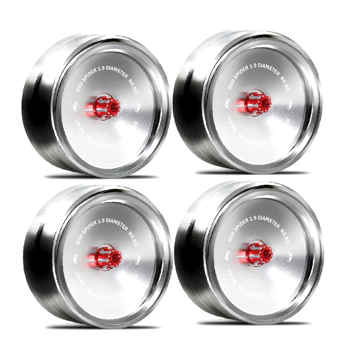 4Pcs/Set 1.9 Inch Metal Retro Mirror Wheel Hub for SCX10 -4 RC Car Modification Accessories Universal C