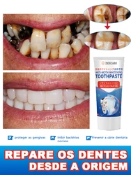 Brushing teeth, repairing cavities and removing yellowing