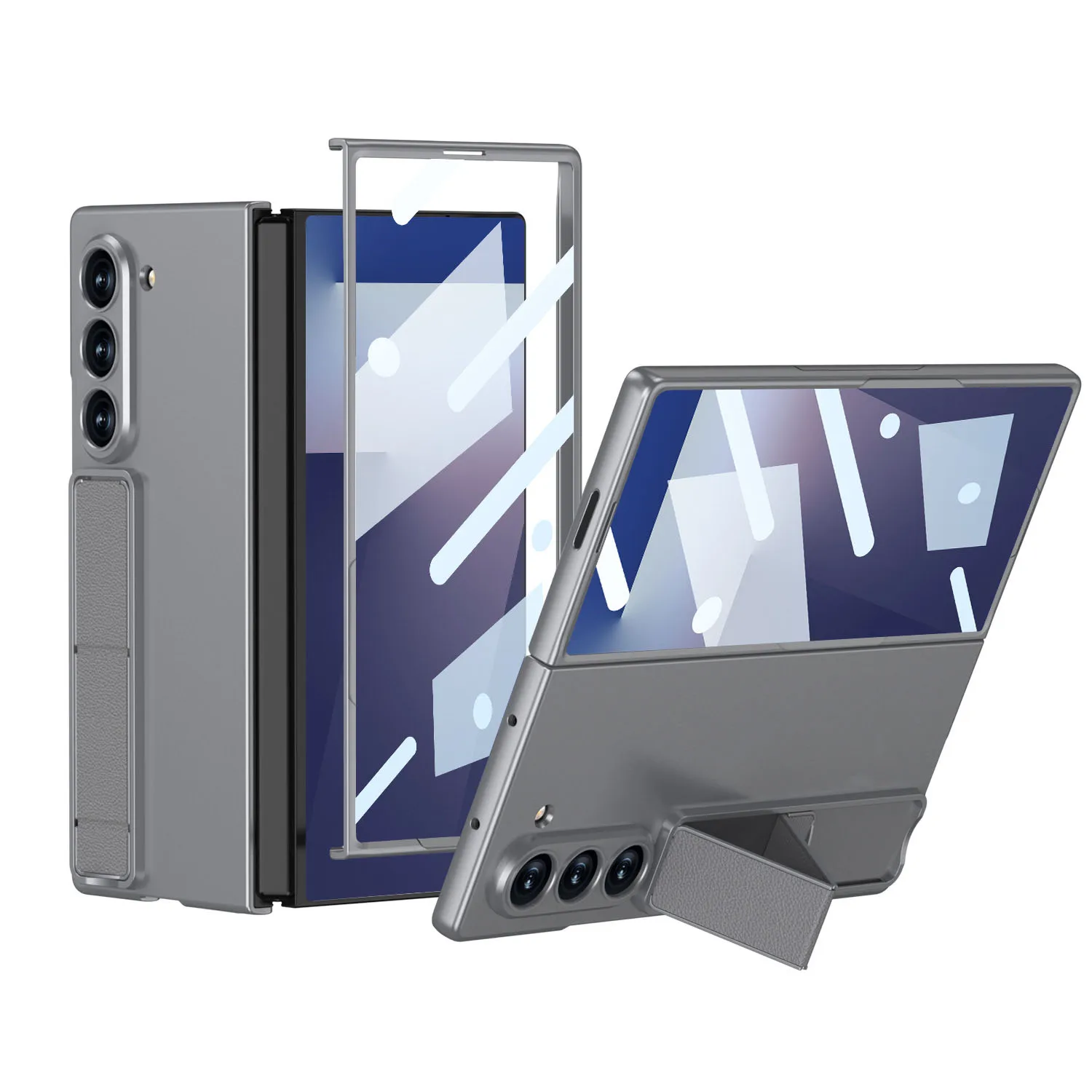 

Тонкий матовый чехол для Samsung Galaxy Z Fold 7 — встроенная защита экрана, подставка, ударопрочный жесткий бампер из ПК