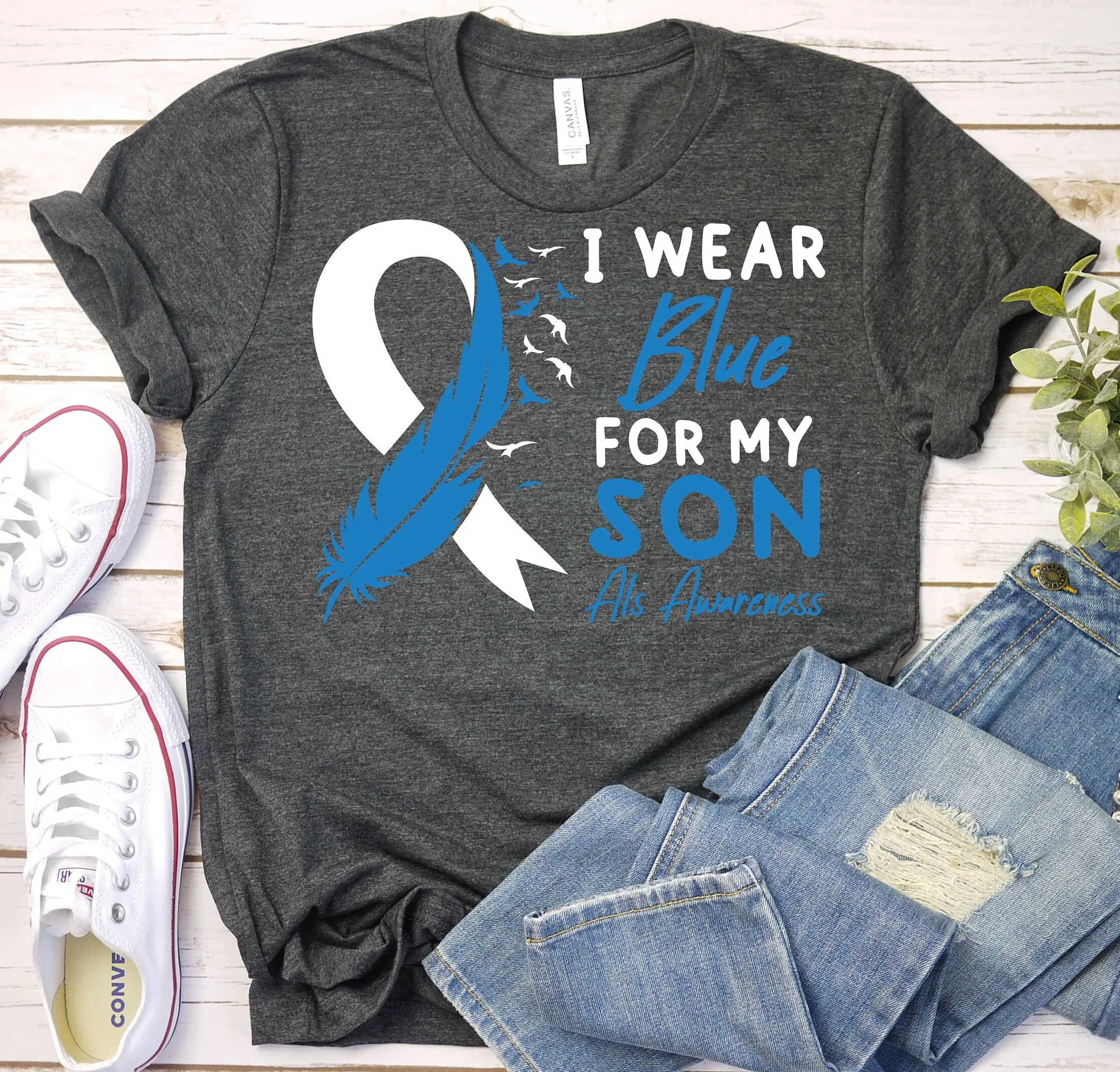 Als Awareness Month T Shirt Support Son Amyotrophic Lateral Sclerosis Survivor Ribbon Fighter