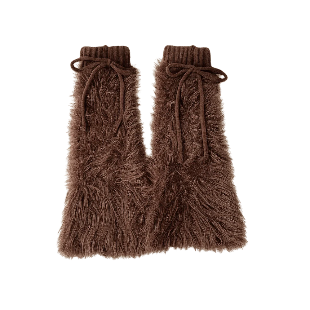

Fashion Knitted Winter Leg Warmers Foot Cover Y2K Furry Leg Warmers Kawaii Lolita JK Plush Leg Coverings Accessories