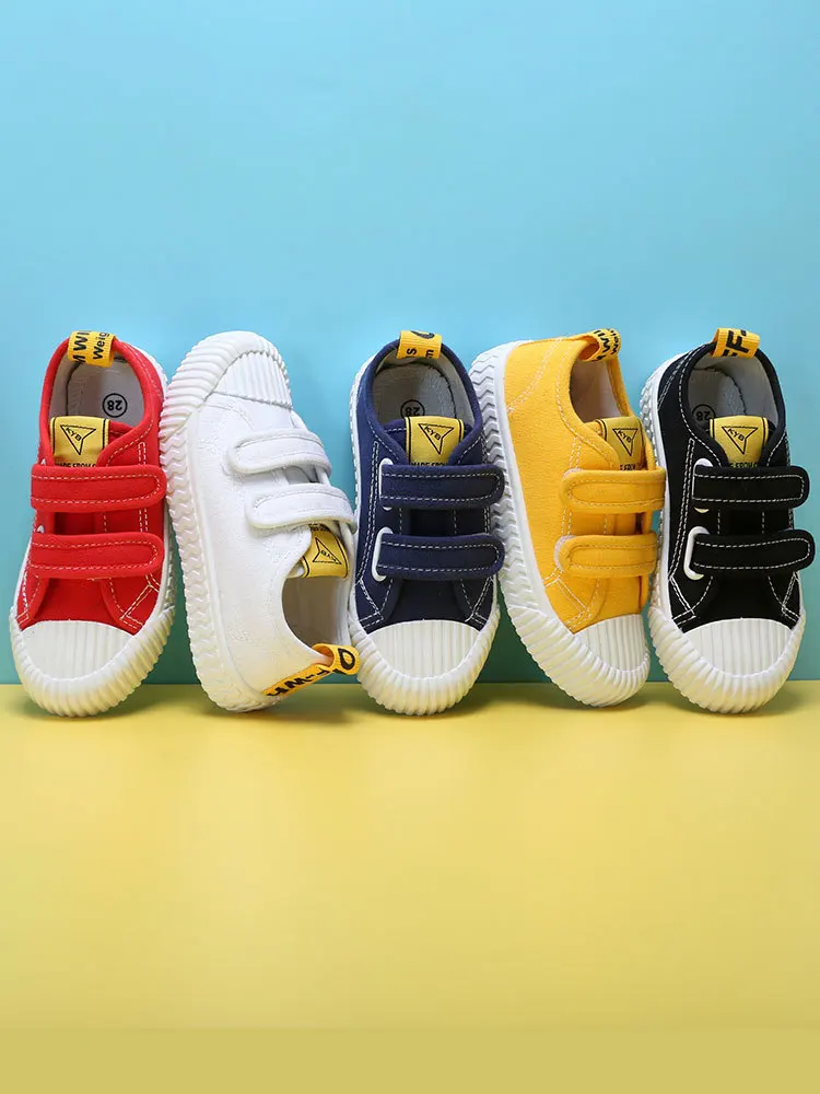 Children's Canvas Shoes Boys Girls Baby White Shoes Spring Casual Students Soft Bottom Biscuit Shoes Kids