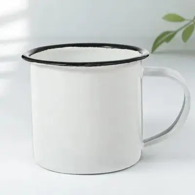 

Vintage Mug Tops Quality Cup Set Premium Material Enamel Retro Mugs Iron Home Restaurant Housewarming Gift