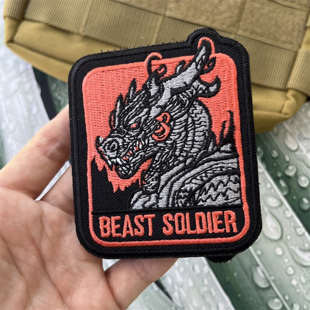 

BEAST SOLDIER Loong God Morale Badge Patches Tactical Backpack Hook and Loop Military Patch Embroidery Stickers