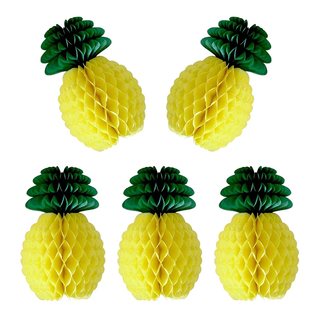 

8Pcs Pineapple Honeycomb Ball Decor 20Cm Premium Hanging Party Decorations for Baby Shower Birthday Tropical Theme Reusable