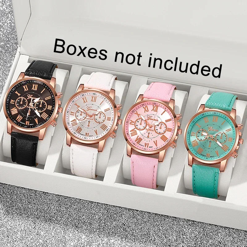 fashionable and casual women's round quartz watch combination set, suitable for daily wear and holiday gifts