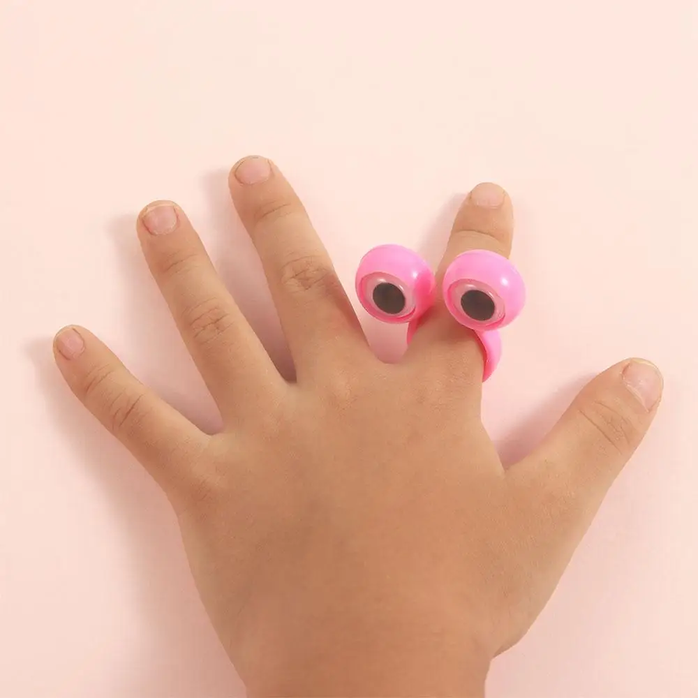 Jokes Plastic Rings Kids Gift Move Eyes Toys Active Eye Ring Finger Cool Toys Wiggle Eyes Toy Eyes Ring Eye Finger Puppets