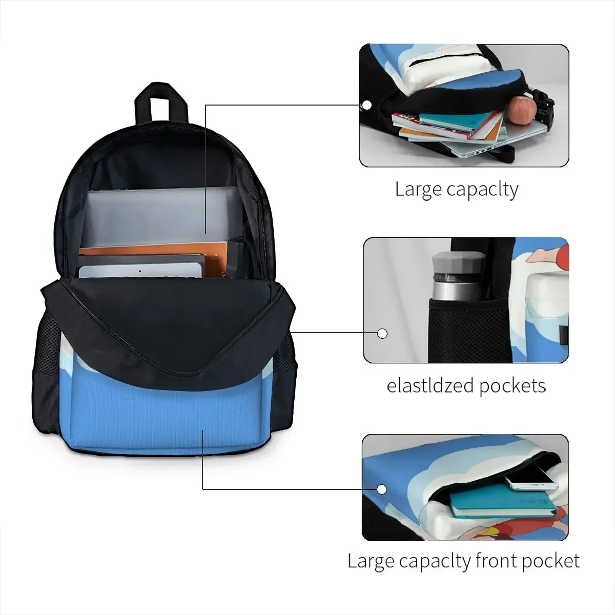 Heidi On A Cloud, The Girl From The Alps Backpacks Boys Girls Bookbag Students School Bags Rucksack Laptop Rucksack Shoulder Bag