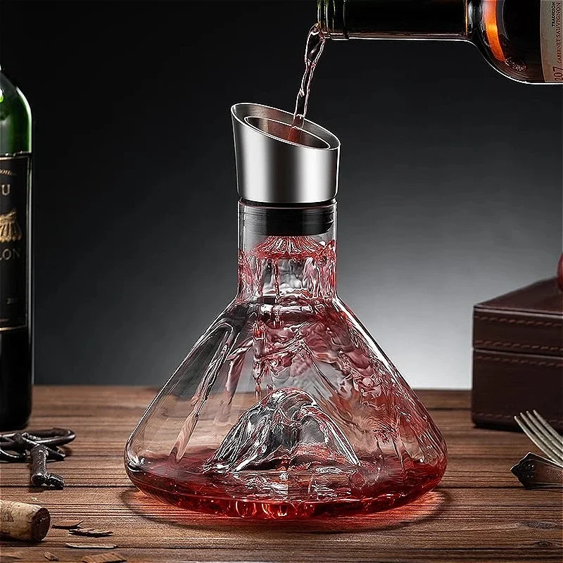 

1400ml/1600ml Wine Decanter Red Wine Pot Transparent Iceberg Wine Dispenser Exquisite Whiskey Decanter Bar Accessories Drink Set