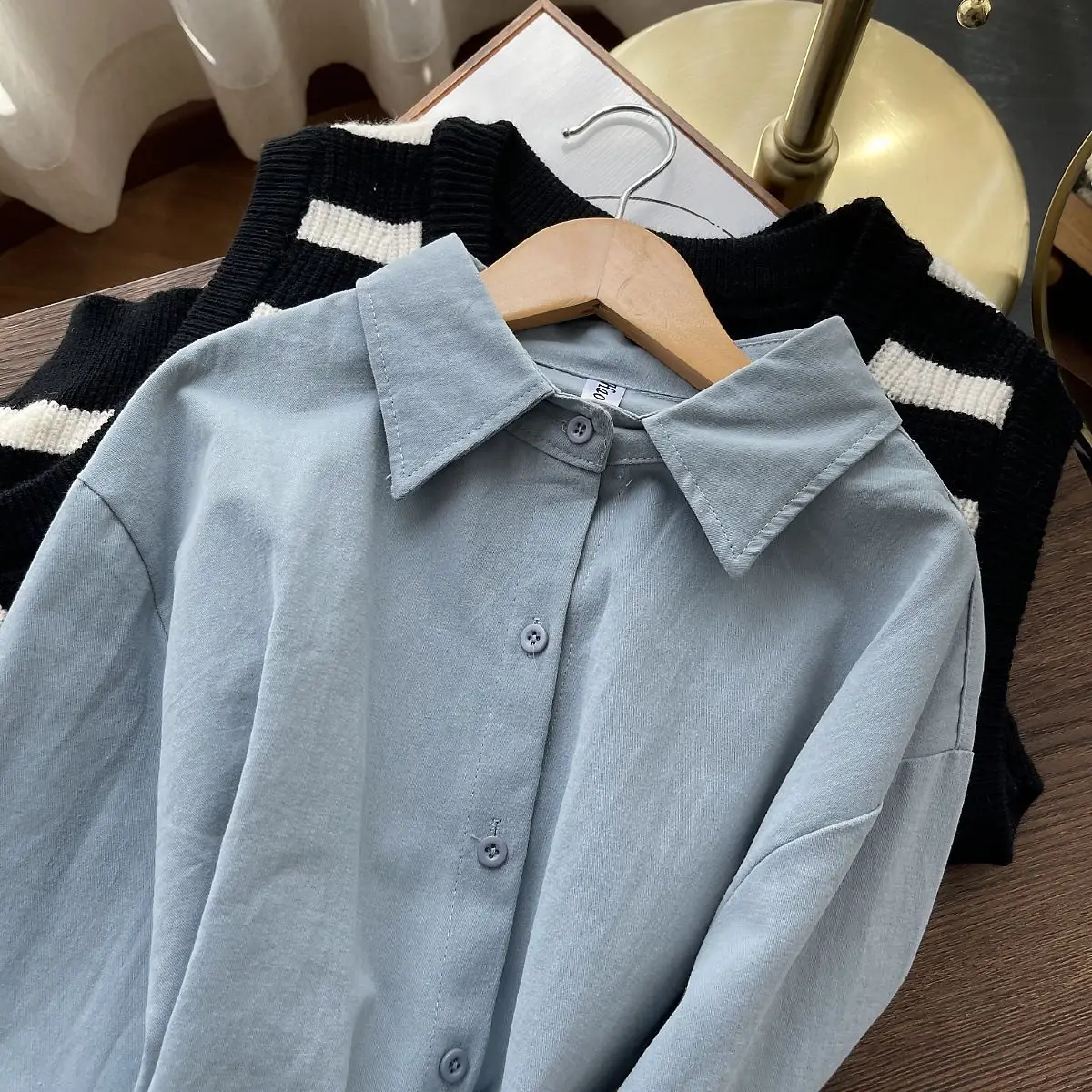 

6 Colors Solid Shirts Women Simple Vintage All-match Inside Tops Loose New Autumn Korean Chic Fashion Clothing Basic Ins 2025