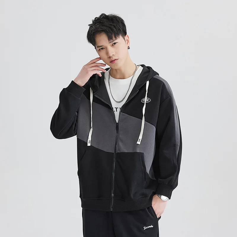 7XL Hooded Jacket Men High Quality Hip Hop Spring Autumn Loose Thick Coats Plus Size 6XL 5XL O-Neck Teenagers Boys Male Clothes