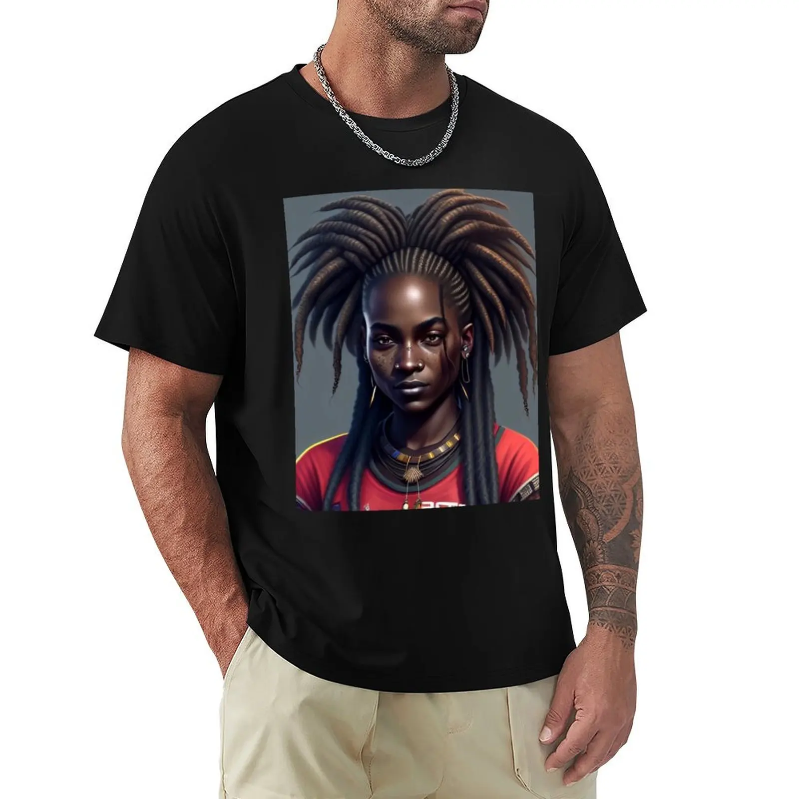 

African Beauty 1 T-Shirt Big Size Crew Neck T-Shirt