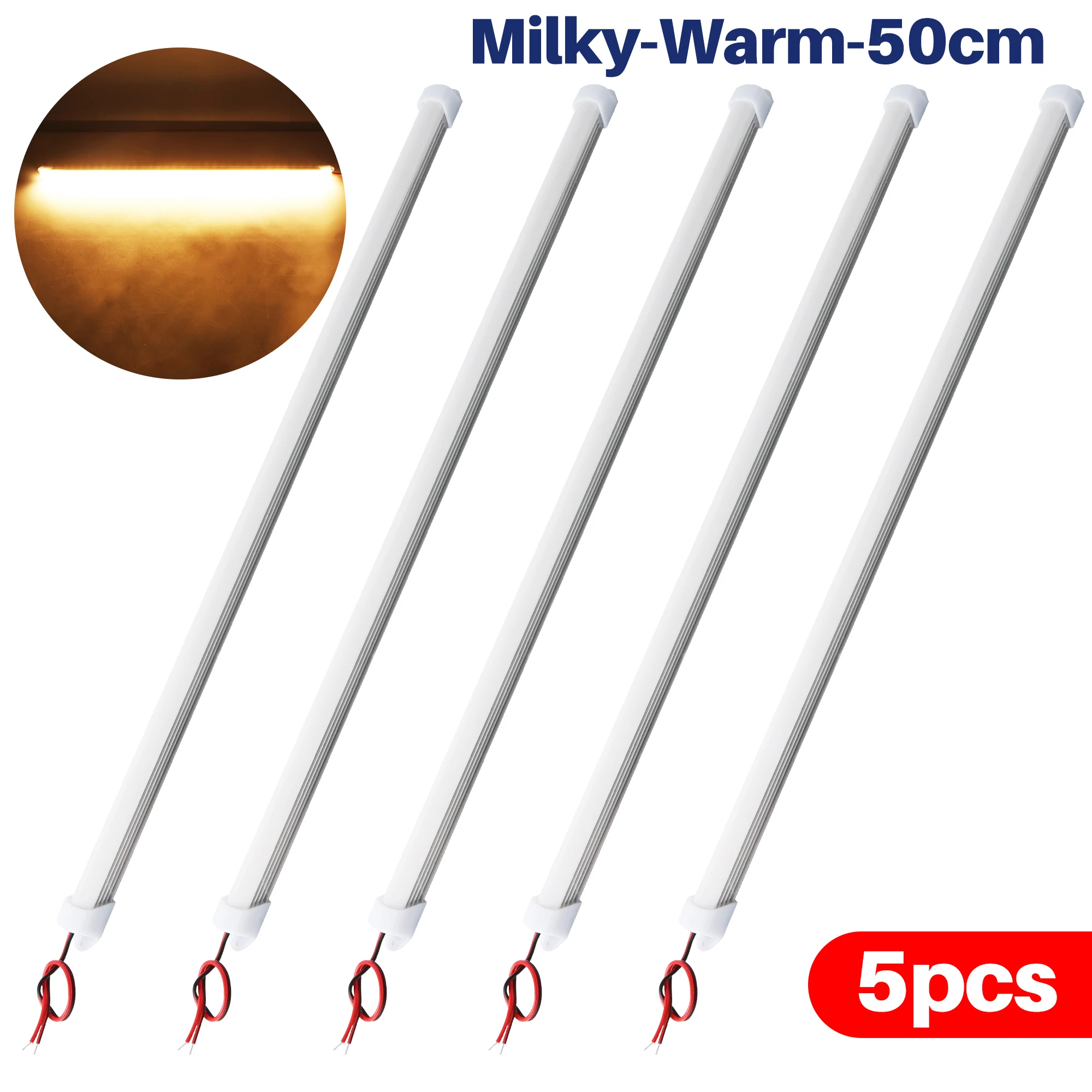 5PCS 12V 50CM Milky…