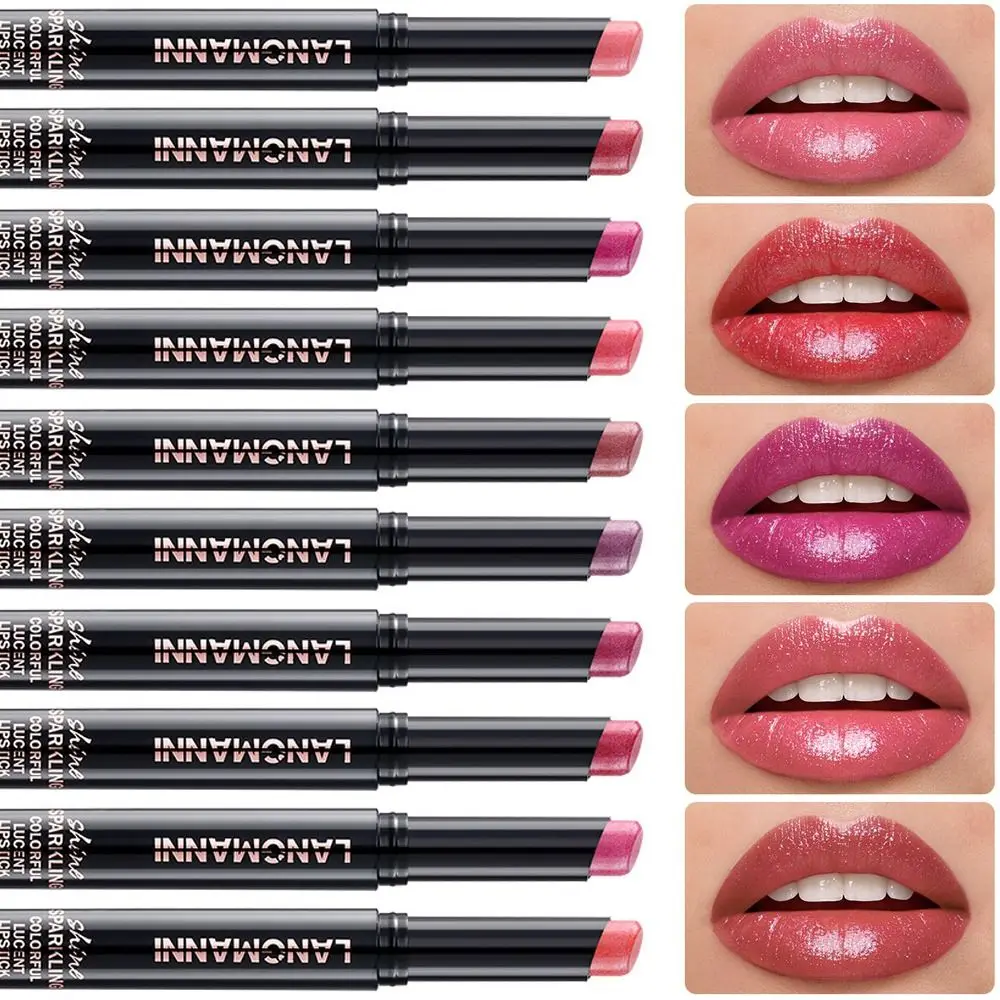 Nuevo lápiz labial de terciopelo nacarado con diamantes, resistente al agua, mate, brillo de labios brillante de larga duración, maquillaje de labios