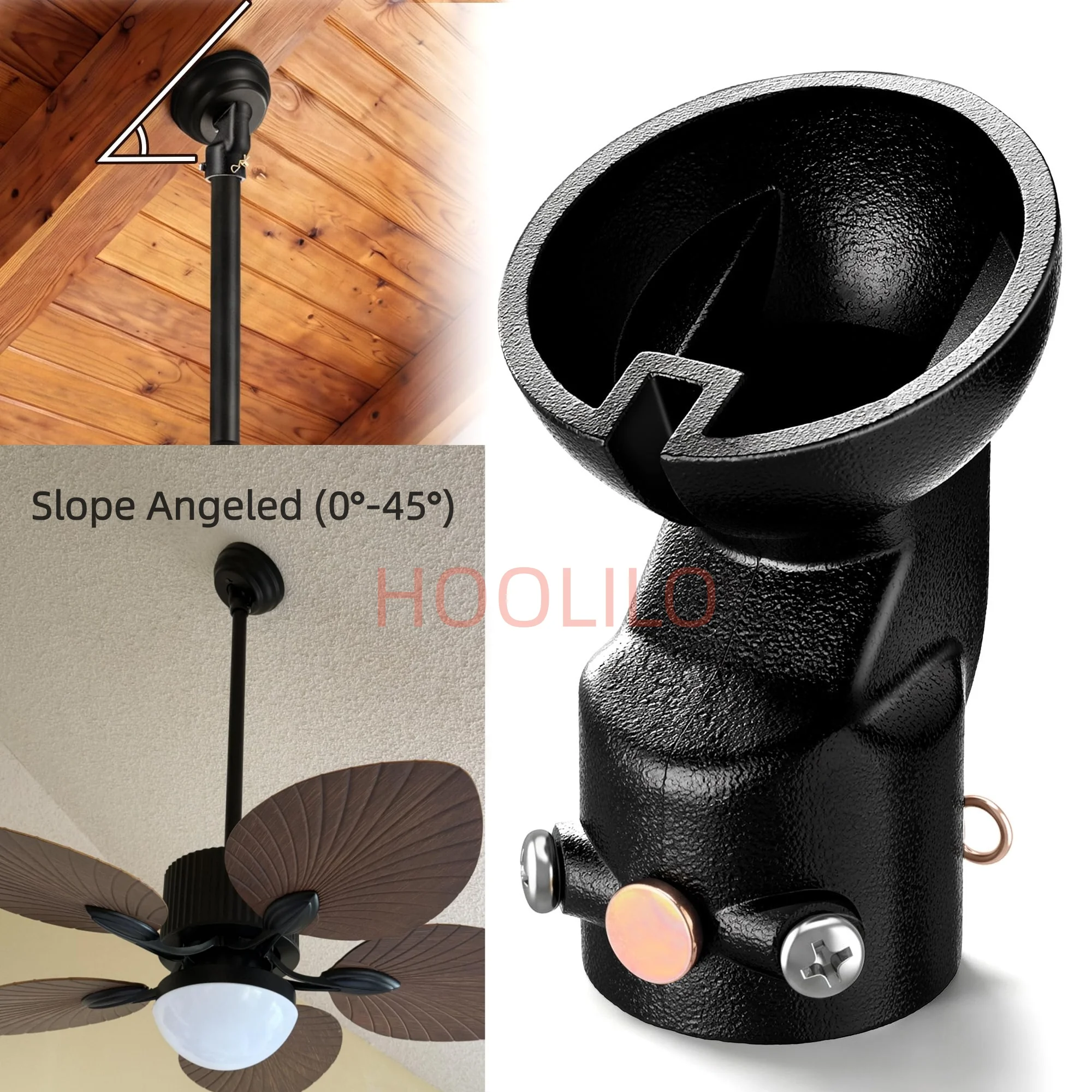 Universal Sloped Ceiling Fan Mount Adapter for Vaulted Ceilings up to 45 Degree