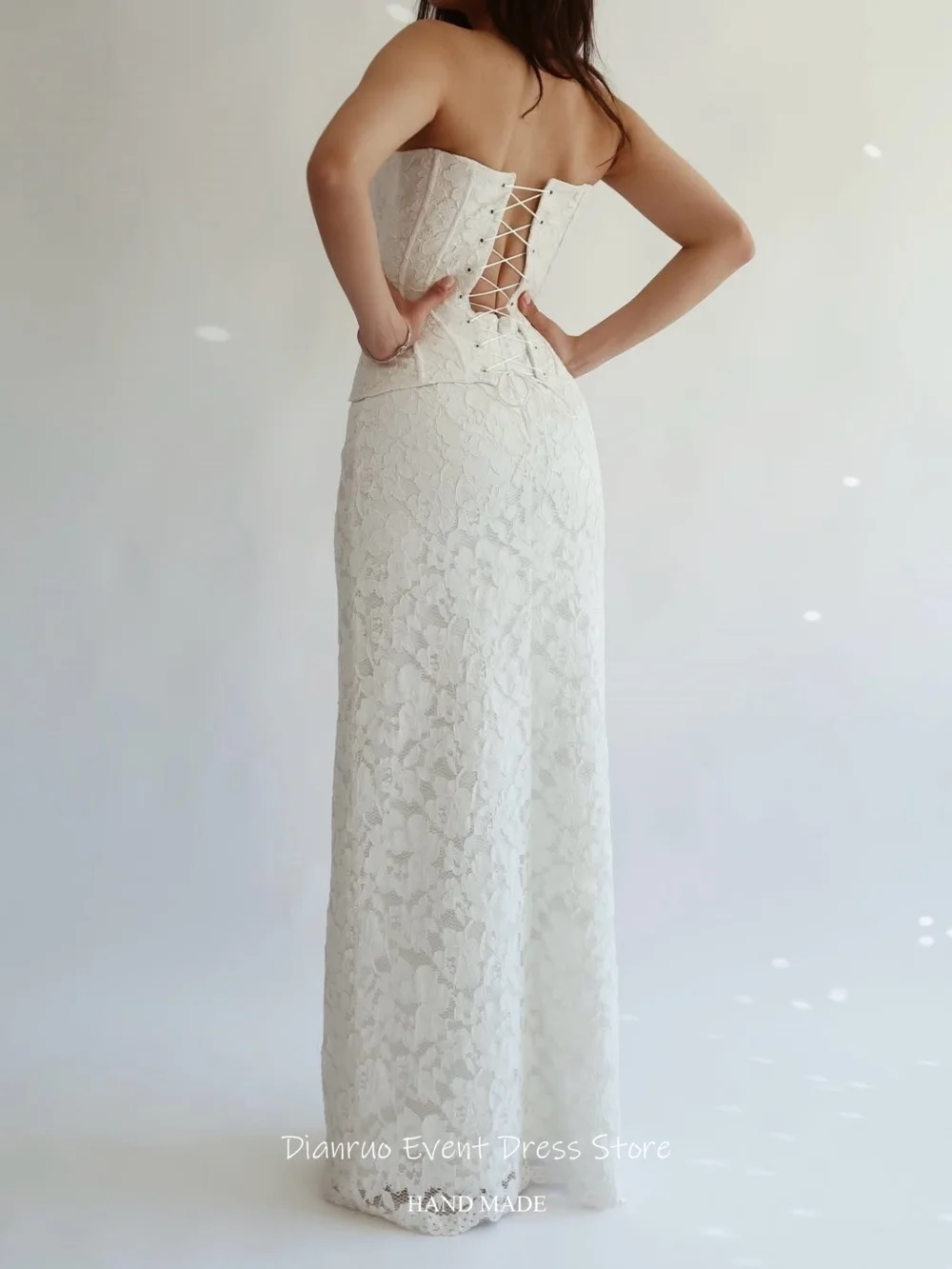 Dianruo Modern Pure Bridal Wedding Dress Maxi Straight Vestido De Noiva Lace Sweetheart Long 2026 Evening Dresses Customized