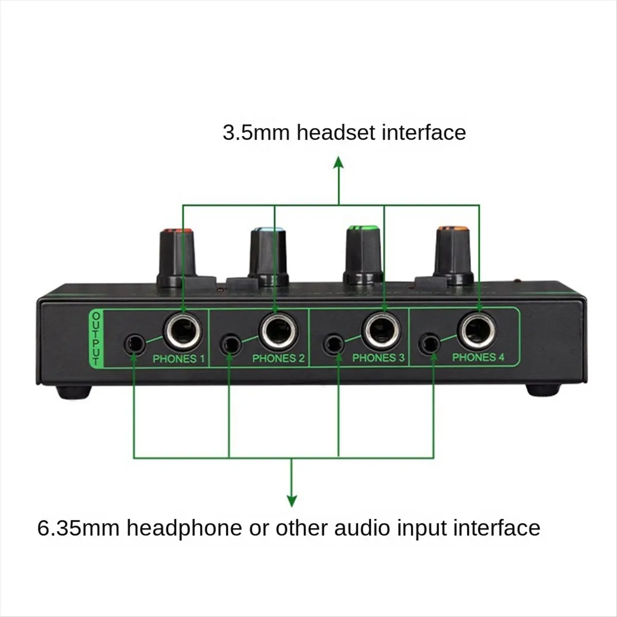 A003 6 Channels Mini Headphone Amplifier HA400 Ultra-Compact Stereo Audio Amplifier Earphone Amp for Music