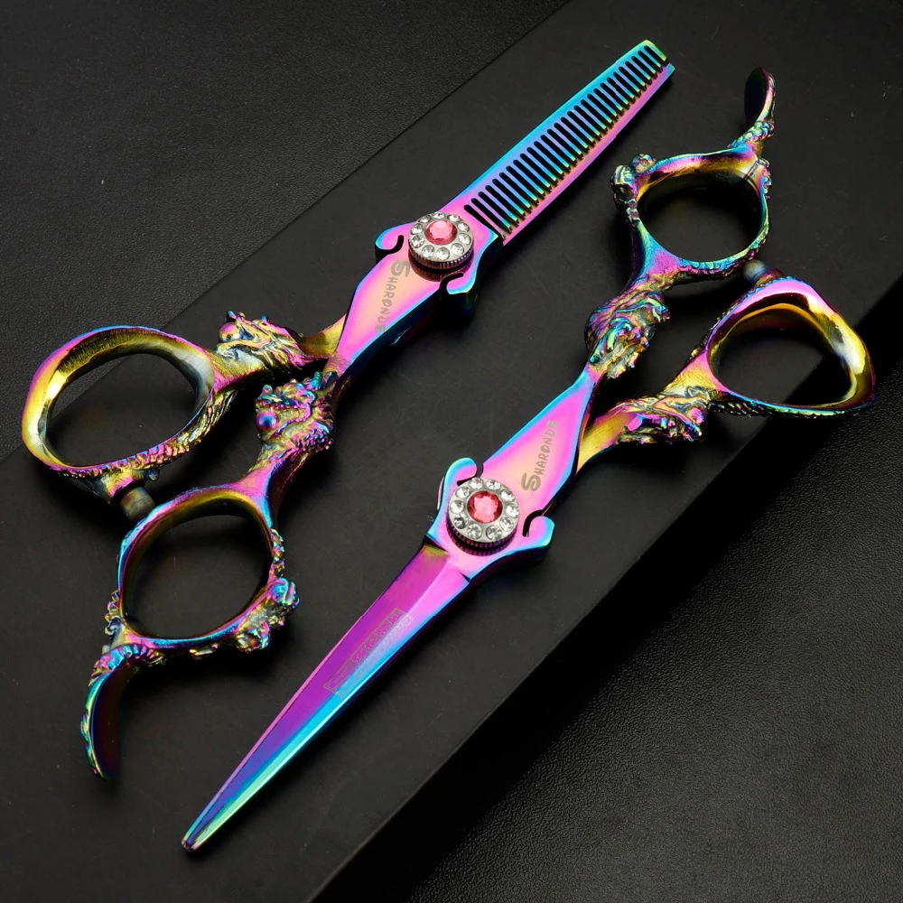 5.5/6/7/8/9 inch hairdressing barber scissors professional barbershop scissors 440C haircut salon cutting shears set thinning