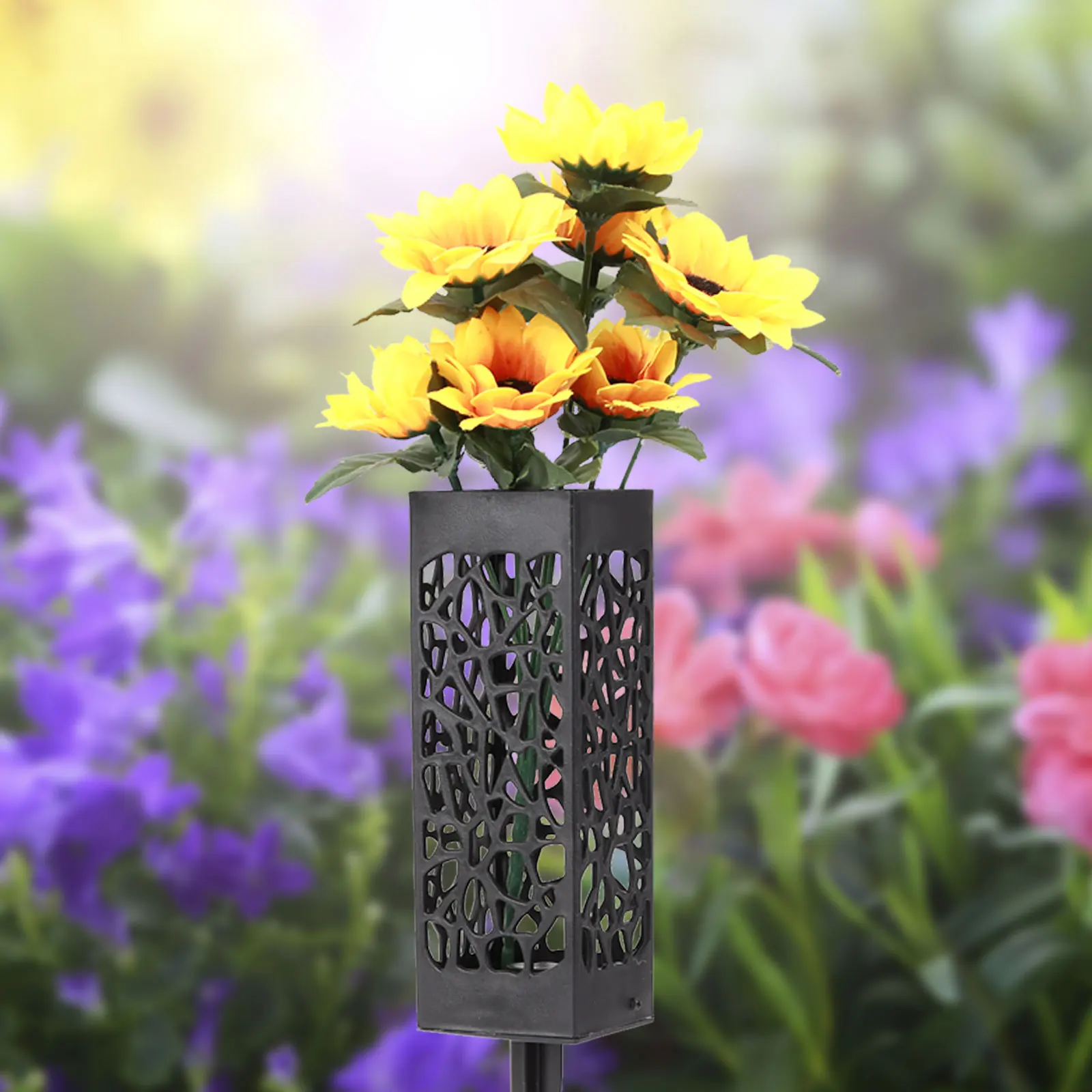 1/2/4 Pcs Grave Vase Memorial Cemetery Floral Holder Graves Decorations with Spikes Graveyard Conical Plastic Hollow Flower Hold