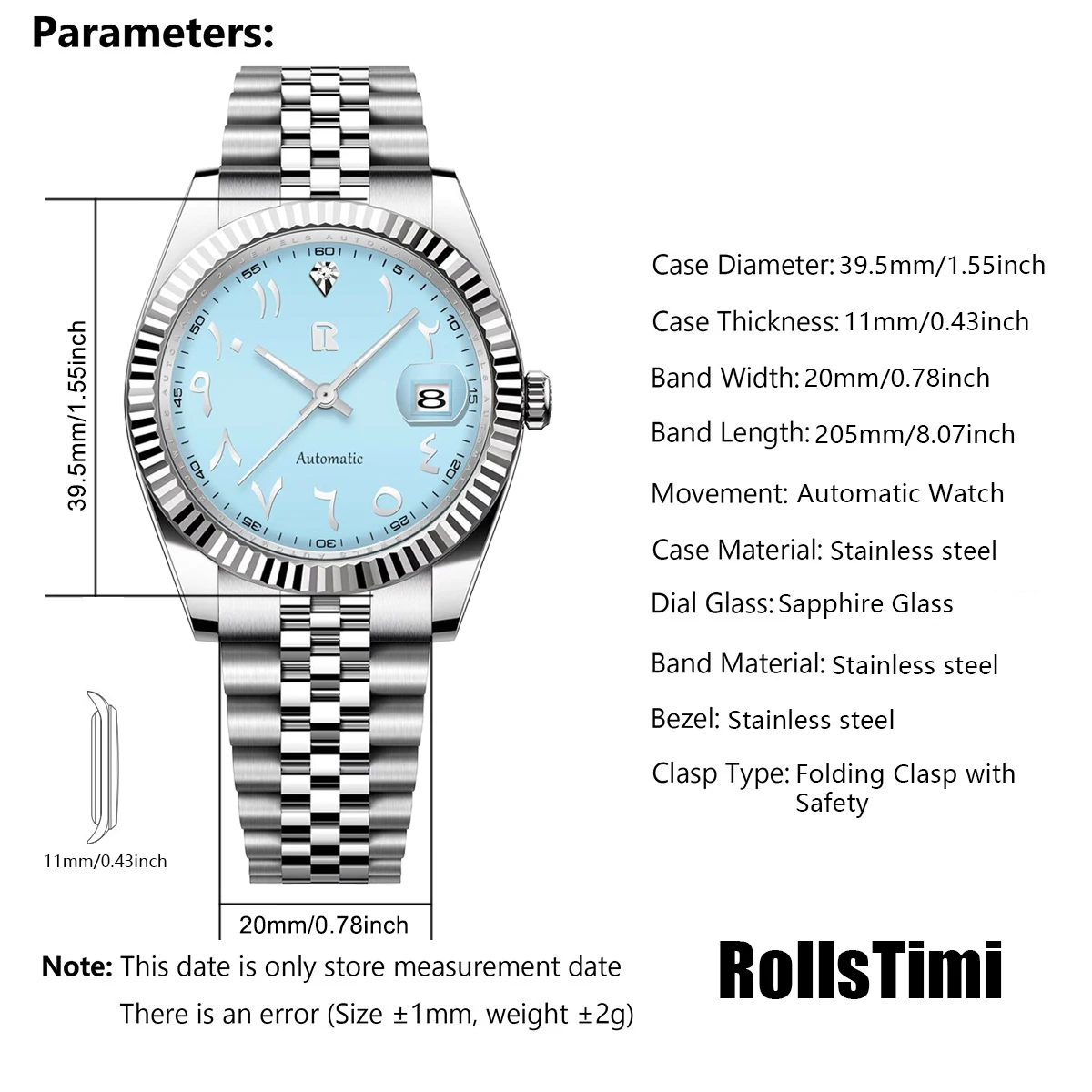 ساعات رجالي جديدة من RollsTimi 2025 ساعة أوتوماتيكية فاخرة للرجال ساعات معصم ميكانيكية من الفولاذ المقاوم للصدأ ساعة مقاومة للماء هدية