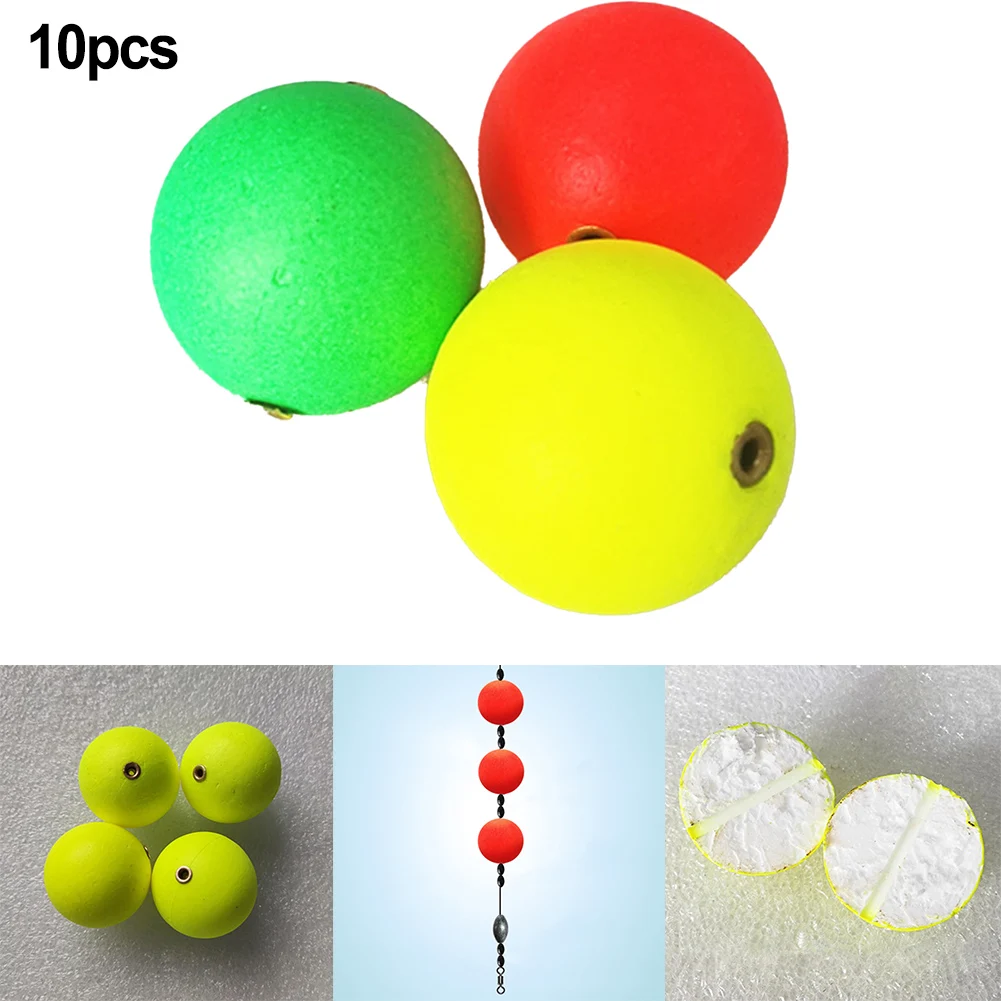 Floating Bobbers 10pcs Ball Foam Buoyancy Balls EVA Foam Fishing Floating Good Concentricity High Recognition Indicator Strike