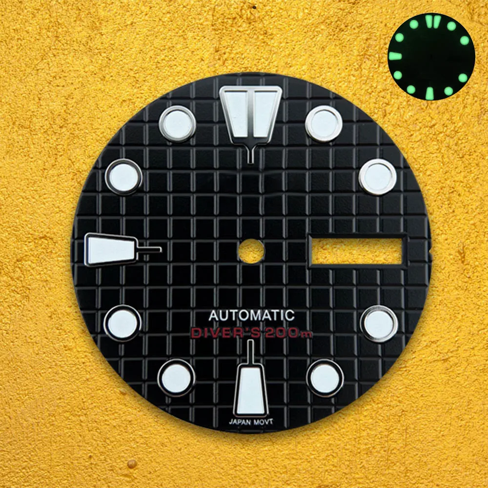 28.5 مللي متر S شعار C3 الأخضر مضيئة صالح NH36/4R36 الحركة التلقائية الهاتفي أحدث أنماط ساعة تعديل الملحقات