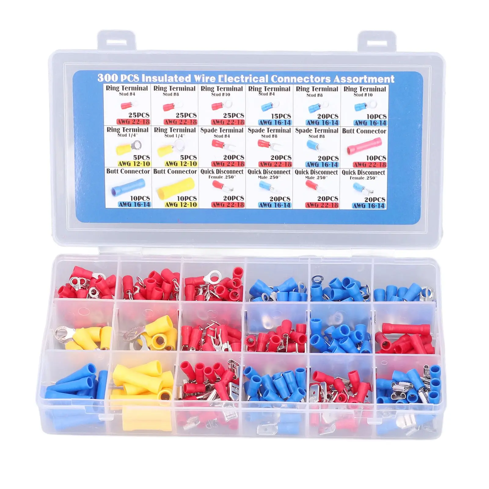 Crimp Terminals Ring Spade Butt Quick Connectors Multi Size Electrical Insulated Accessories