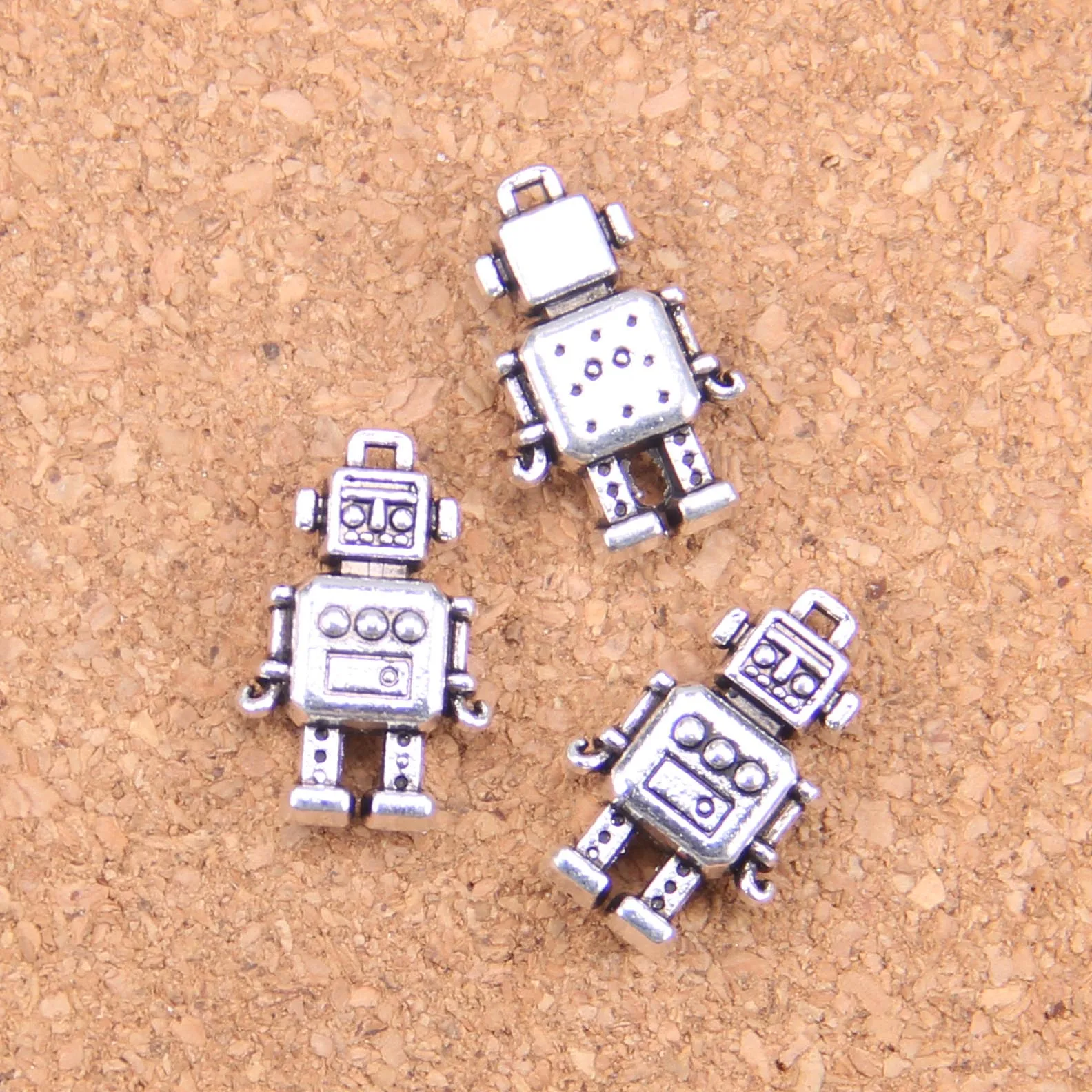 48pcs Charms Mechanic Robot 18x11x4mm Antique Pendants,Vintage Tibetan Silver Jewelry,DIY For Bracelet Necklace