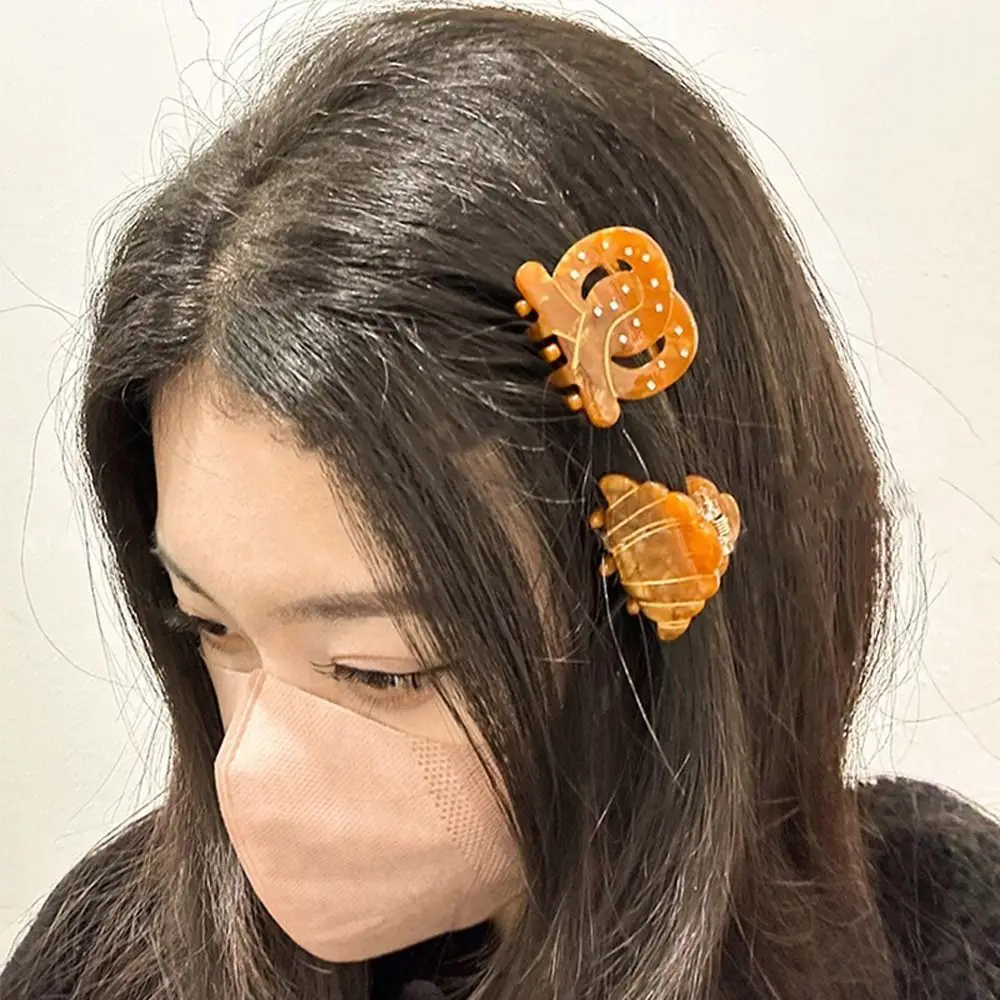 New Small Acetate Star Cloud Hair Claw Mini Hair Clips Sweet Girls Knot Bread Hairpins Croissant Hairgrips Korean Women Children