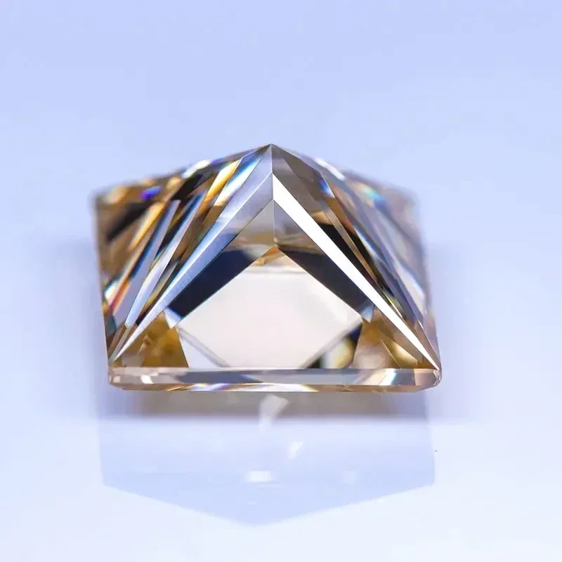 

Moissanite Stone Natural Color Tea Yellow Princess Cut Lab Grown Diamond For Charms Women Jewelry Making With GRA Certificate