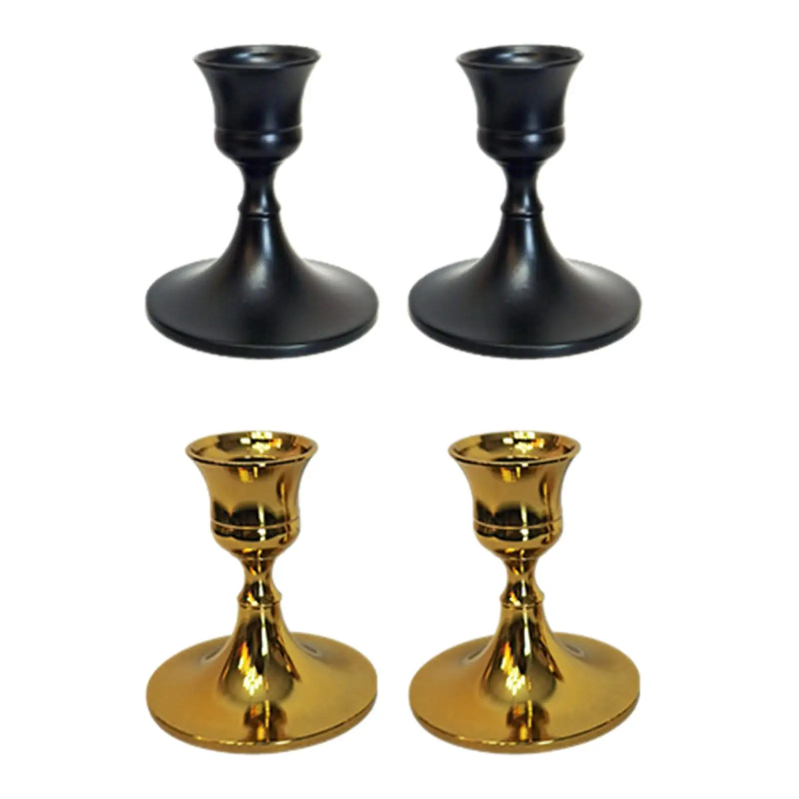 Metal Taper Candle Holder 6.5x7.5cm Elegant Traditional Tabletop Decoration for Wedding Dining Table Lightweight Accessories