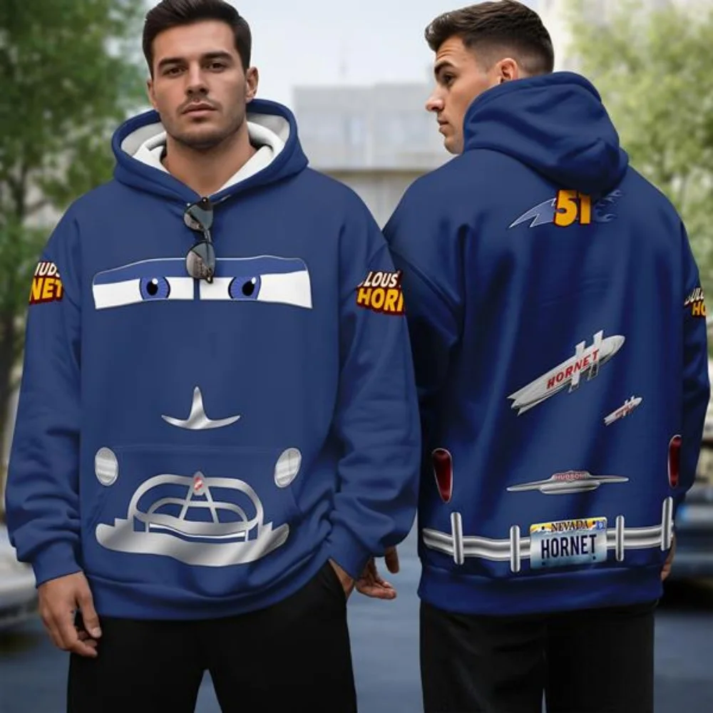 Autumn and Winter Men Lightning Mcqueen All Over Print Hoodie, Disneyland Cars 95 Speed Racer 3D Hoodie Women Hoodie Tops