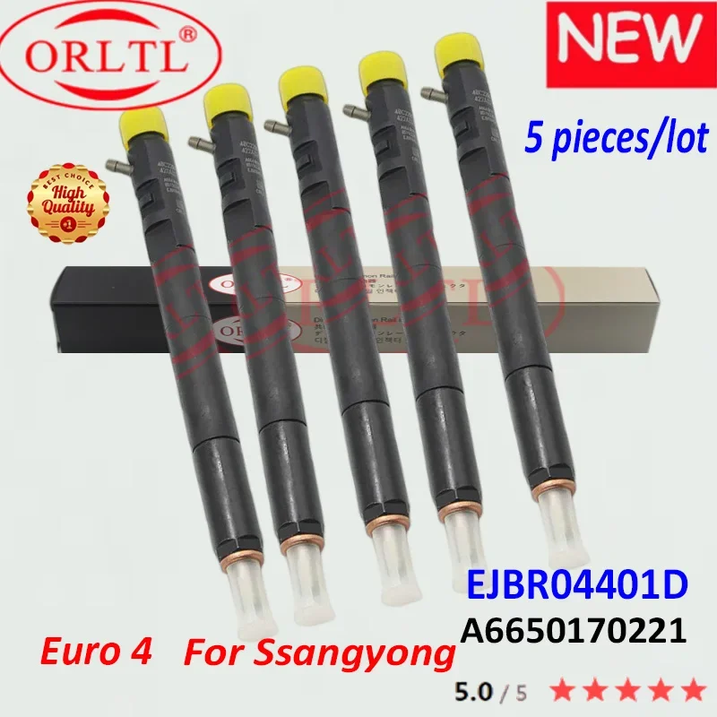 ORLTL Euro 4 EJBR04401D COMMON RAIL  A6650170221 FOR SSANGYONG INJECTOR DIESEL 6650170221 DELPHI REXTON FUEL GUN 5 pieces/lot