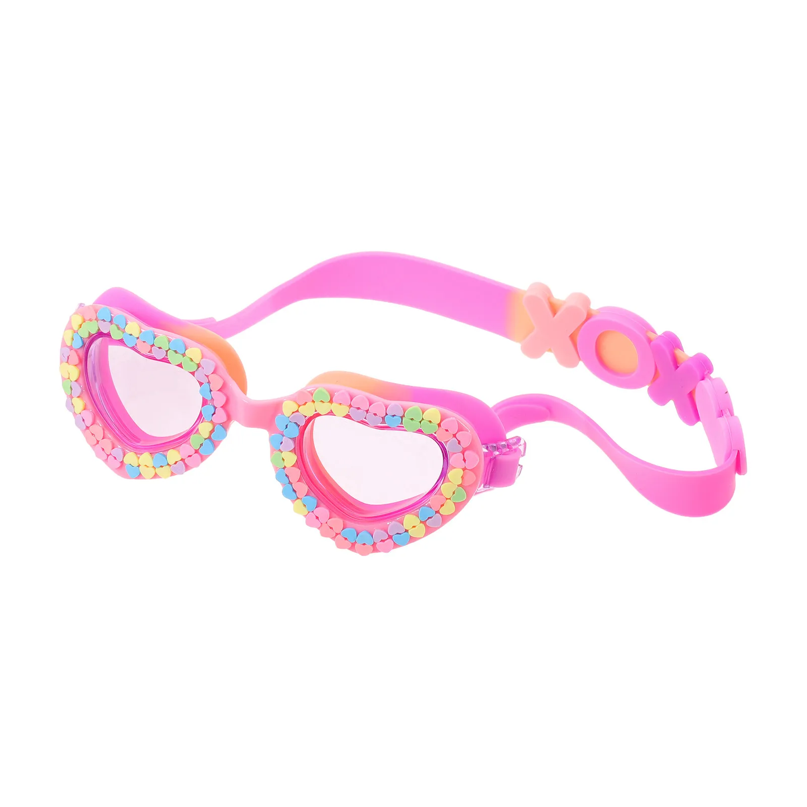 Cute Heart Shape Kids Swim Goggles Waterproof Clear Vision Anti-Fog Swimming Glasses Pool Water Activities for Children
