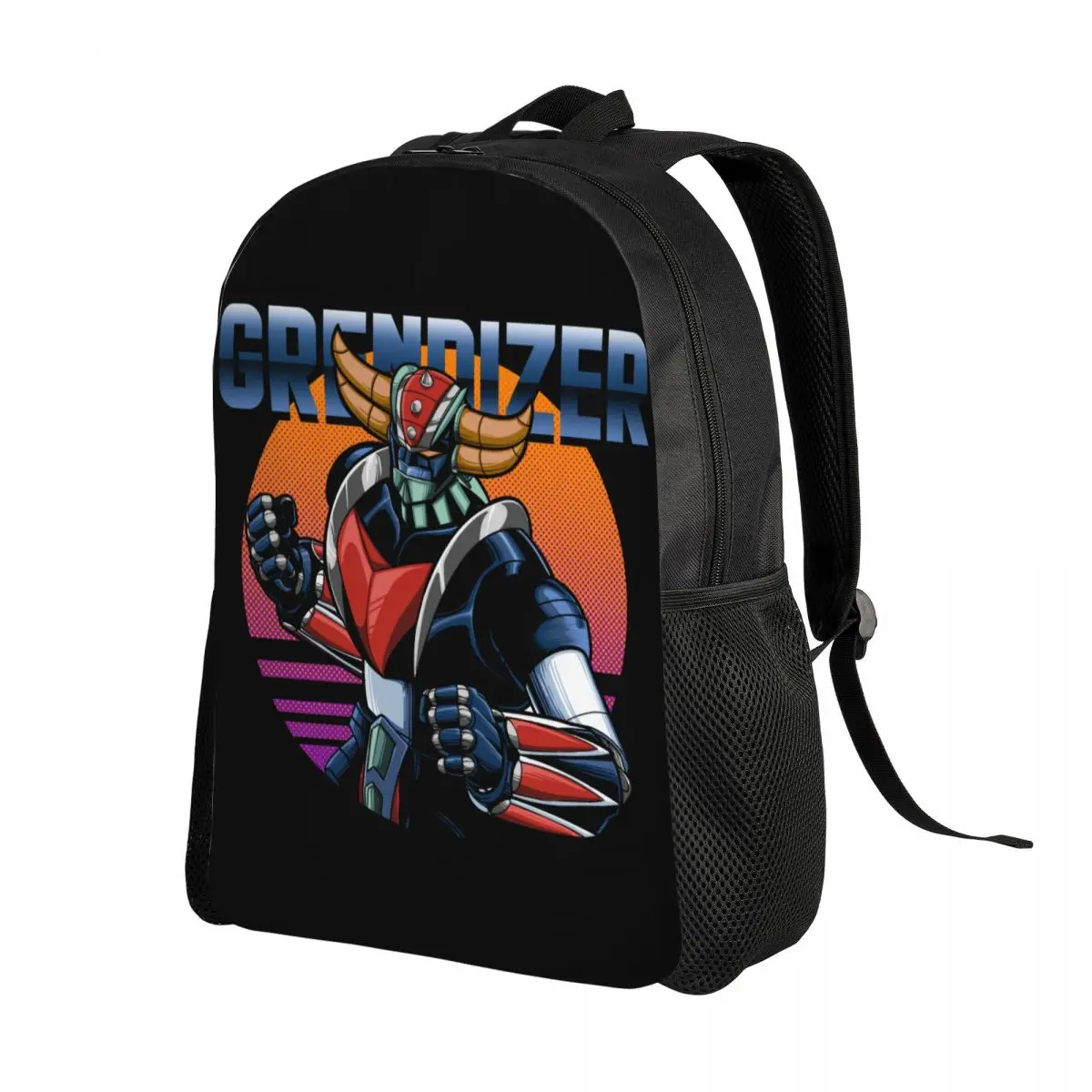 

UFO Robot Grendizer Retro Style Backpack for Women Men School College Student Bookbag Fits 15 Inch Laptop Mecha Anime Bags