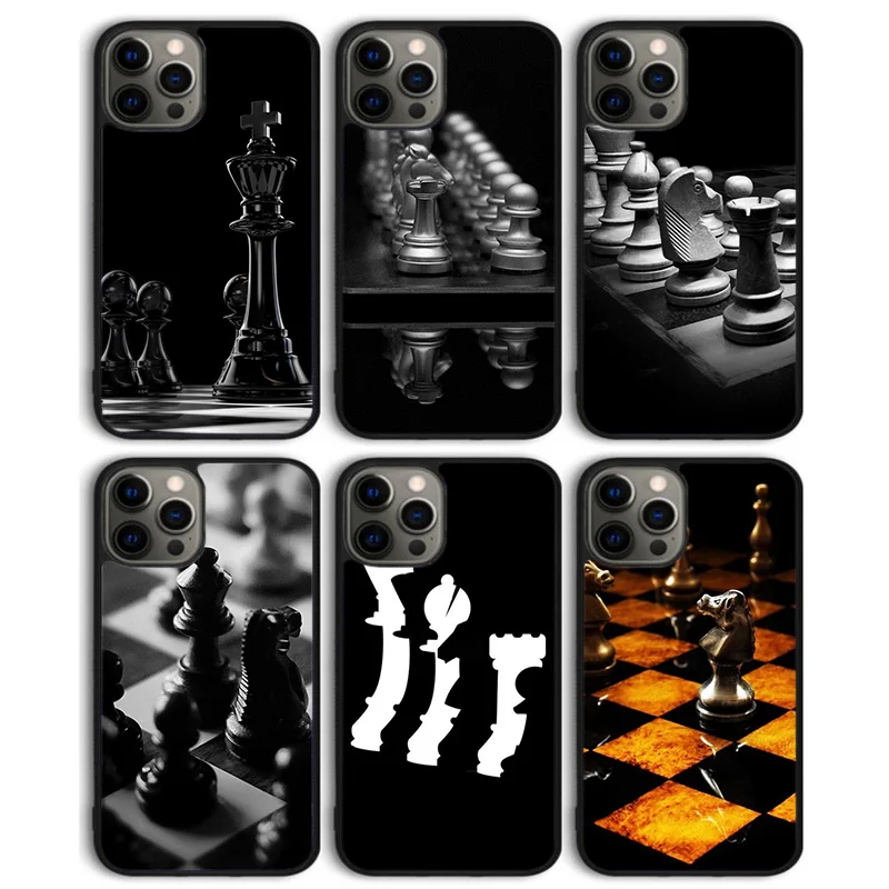 Chess Pieces Phone Case Back Cover for iPhone 16 15 SE2020 14 13 11 12 Pro Max mini XS XR X PlusS Shell Coque