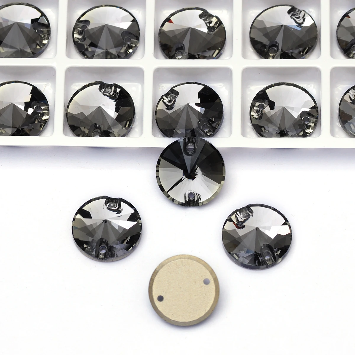 Pubrilex Black Diamond Alle Formen Aufnähbare Strasssteine Flache Kristallperlen Nähzubehör für Kleidung und Schmuckdekoration – Detail 10