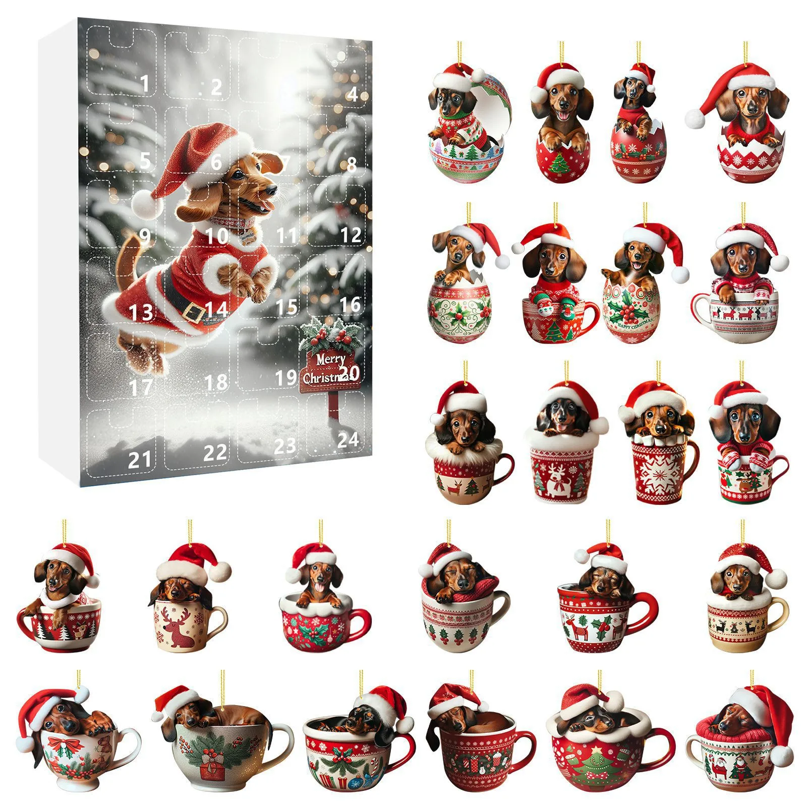 

Home Decor 2024 Holiday Advent Calendar Advent Calendar Collectible 2d Funny Animal Set Commemorative Collectible Home Decor