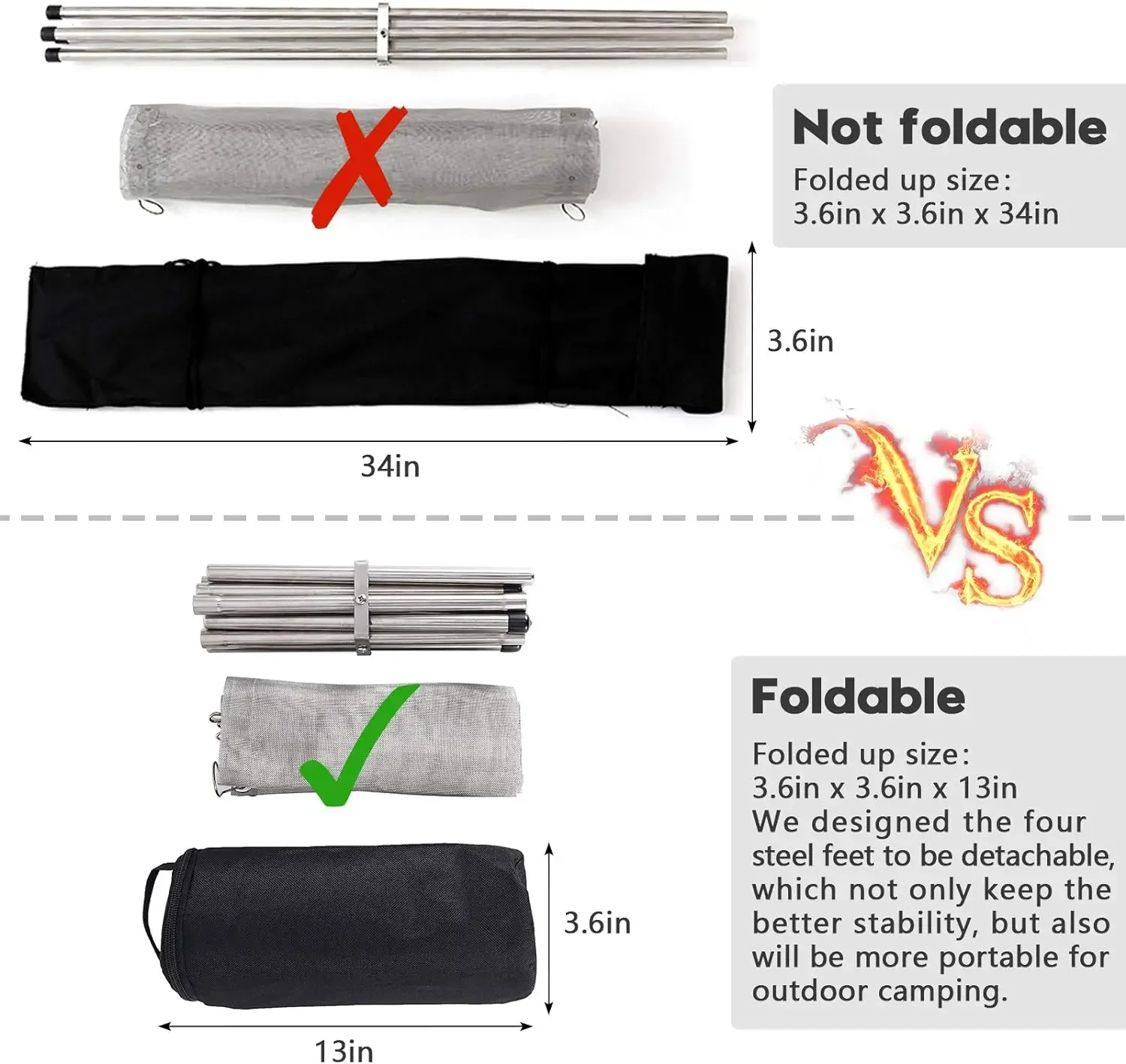 Compact Foldable Fire Pit Space Saving Design Steel Easy Transport for Camping and RVing