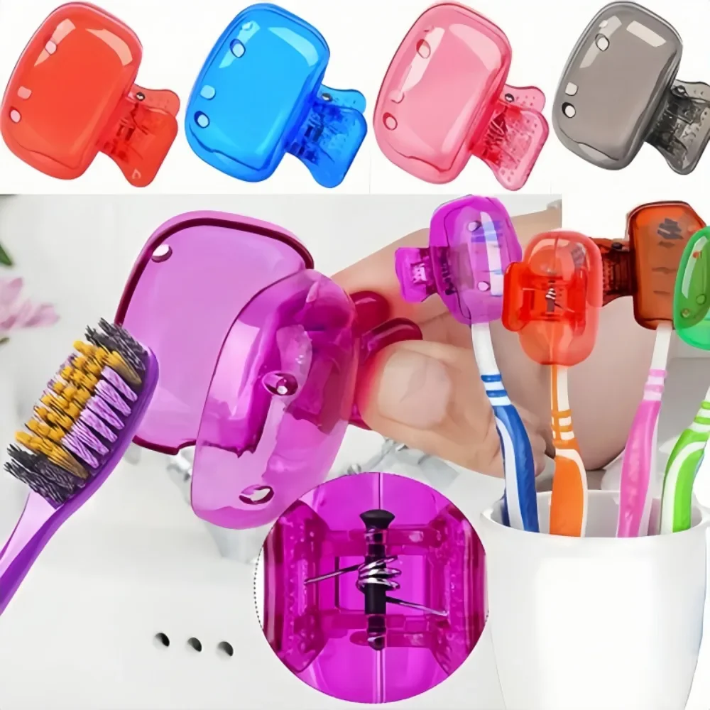 

4 Portable Travel Toothbrush Head Protective Cover Electric Toothbrush Dustproof Bathroom Organizer Brush Shell Plastic Clip