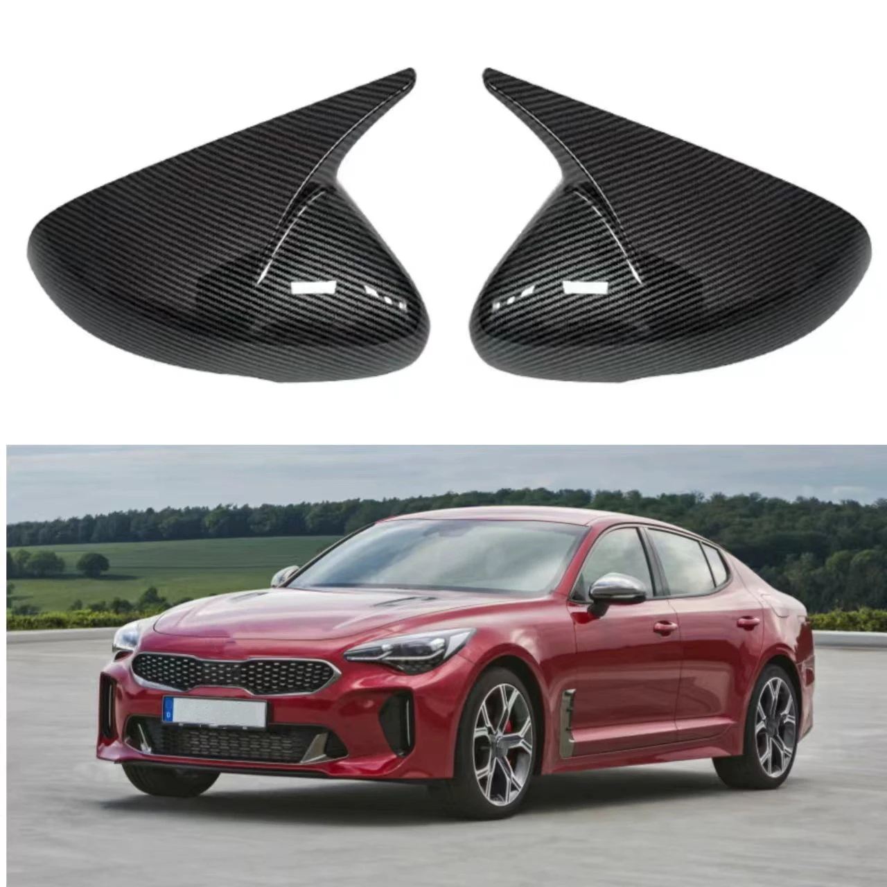 

Rearview Side Mirror Trim Cover For For KIA Stinger 2018 2019 2020 2021 2022 Shell Sticker Car Styling