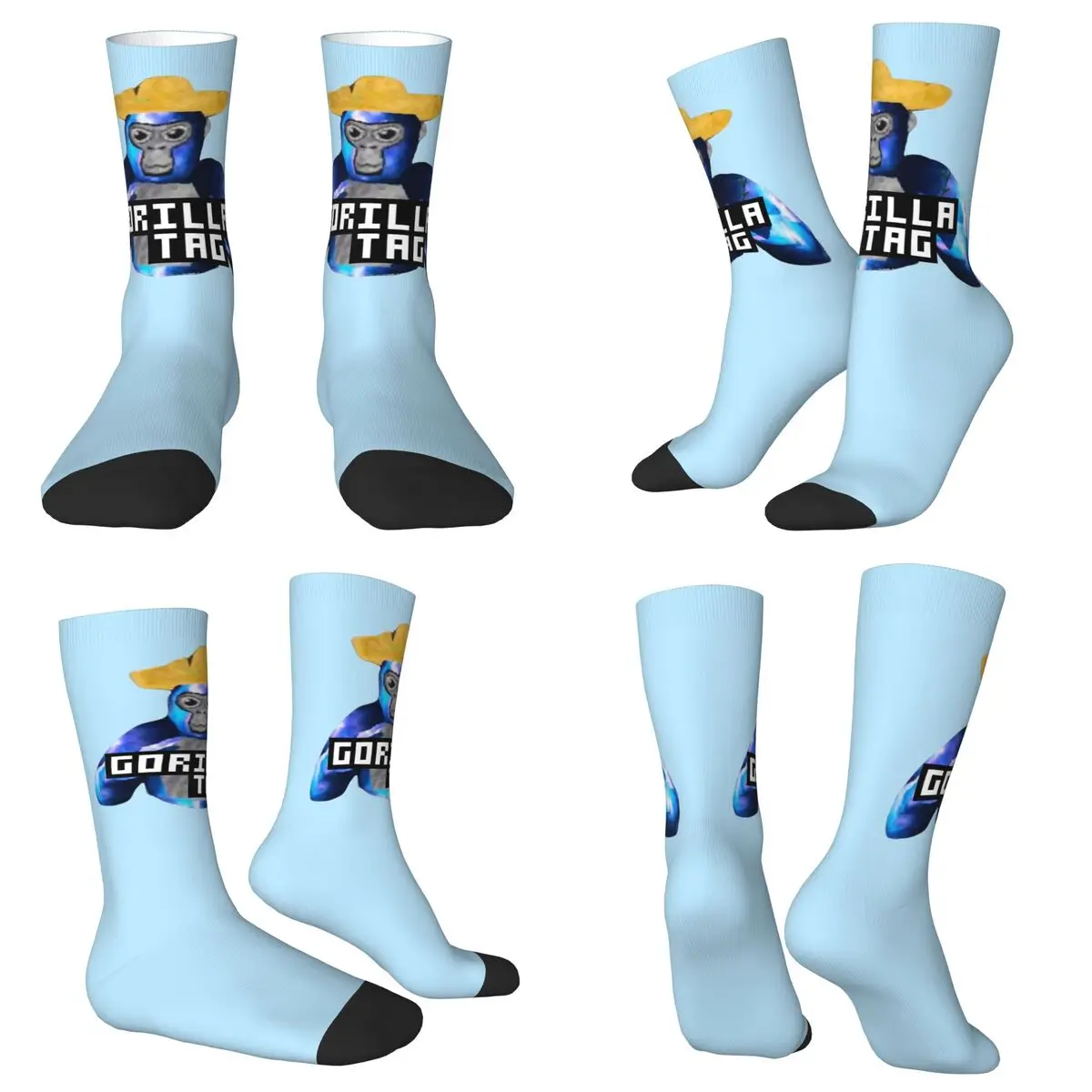 

Gorilla Tag Yellow Hat Gorilla Tag Merch Socks Harajuku Super Soft Stockings All Season Long Socks Accessories for Man's Woman